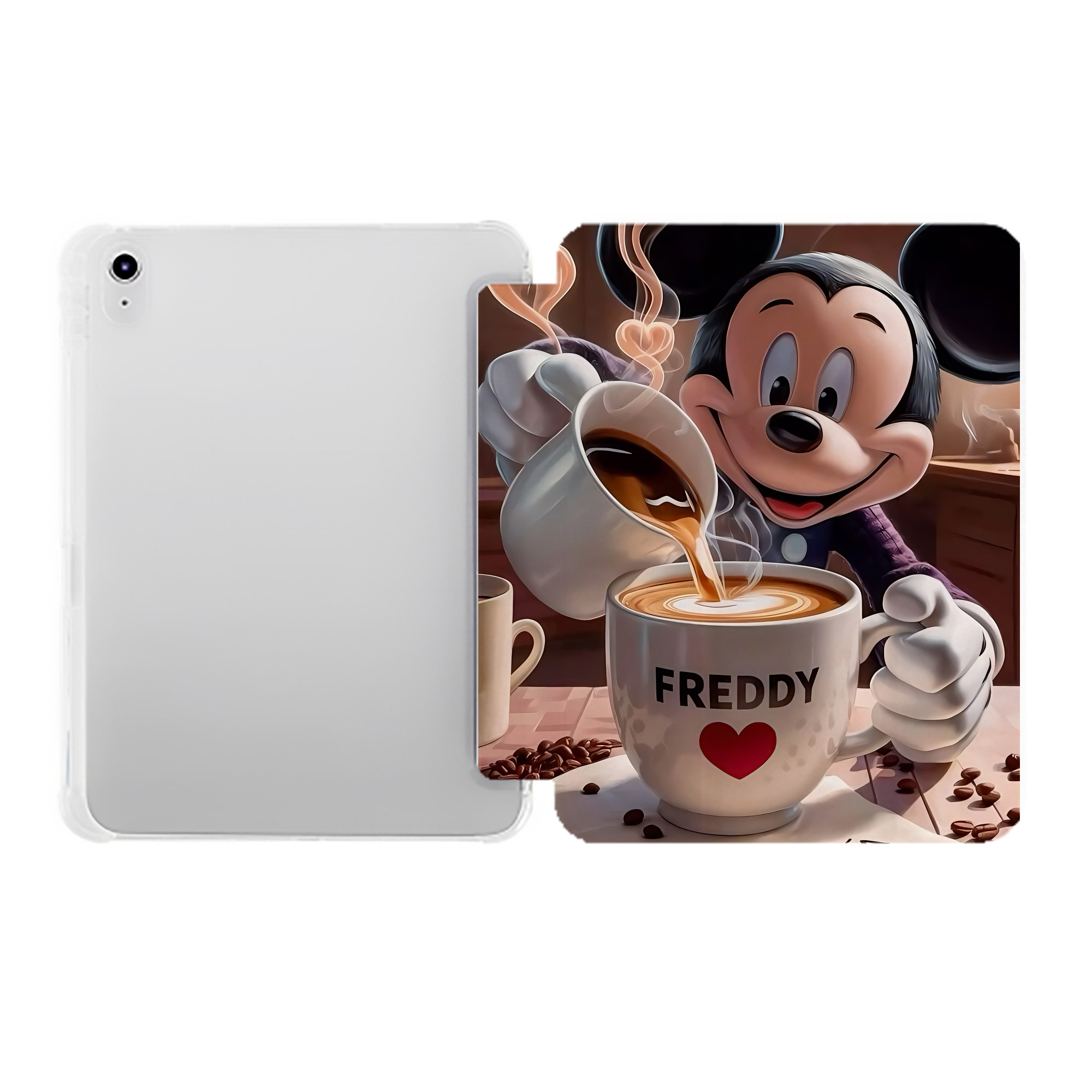 （画像用） ミッキーマウス Mickey Mouse IPad ケース ペン収納付き 三つ折りスタンド PUレザー×シリコン 対応機種9.5/10.5/10.9インチ